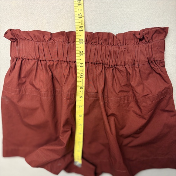 A.L.C. Nate High Waist Paper Bag Shorts Dark Bosco Size 27 - Picture 9 of 10